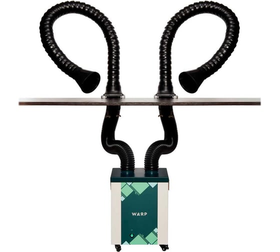 Изображение товара Комплект дымоуловителя ВАРП ВП30 с двумя антистатическими дымоприемниками 75мм с креплением к столу КВП30-2С75-СУ-АС