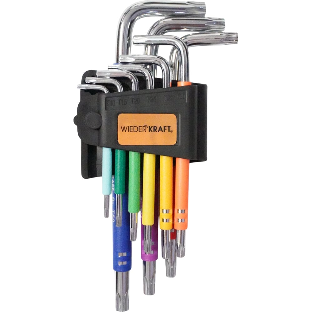 Изображение товара Набор ключей TORX 1.5-10 мм WIEDERKRAFT 9 шт сталь S2 профессиональный