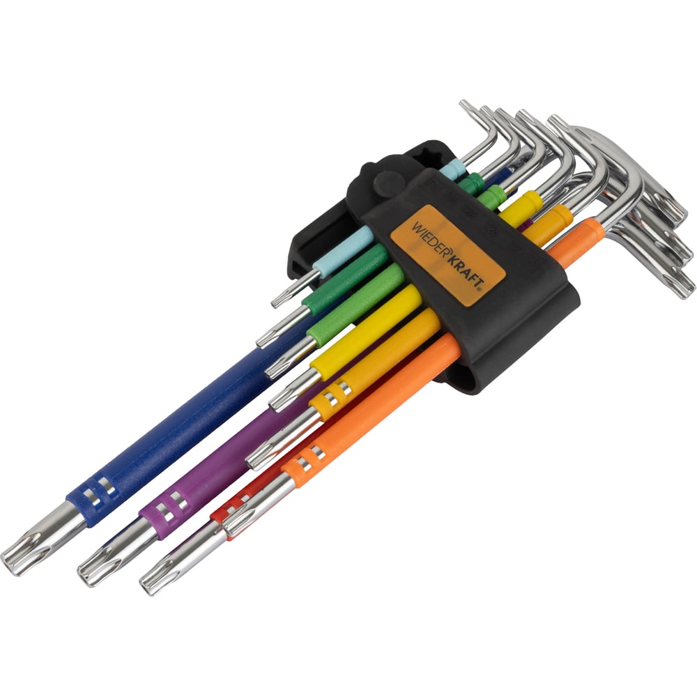 Изображение товара Набор ключей WIEDERKRAFT TORX экстра-длинные T10-T50, 9 шт, сталь S2