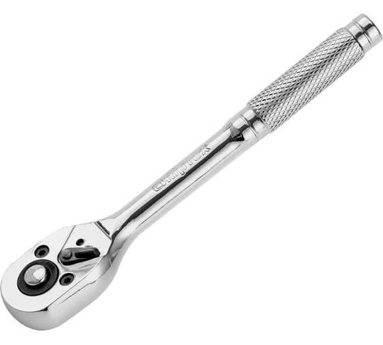 Изображение товара Ключ-трещотка СИБРТЕХ 1/4, 45 зубьев, цельнометаллический, с быстрым сбросом, CrV, хром 14014