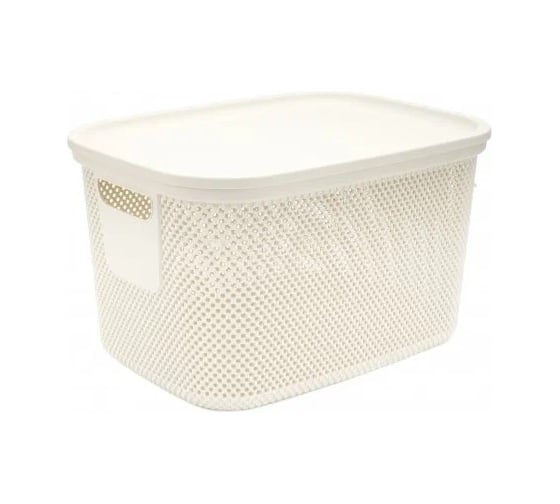 Изображение товара Корзина HOBBY LIFE NICKEL кремовая 18л 28.5x38x22.2см с крышкой HL041289NL