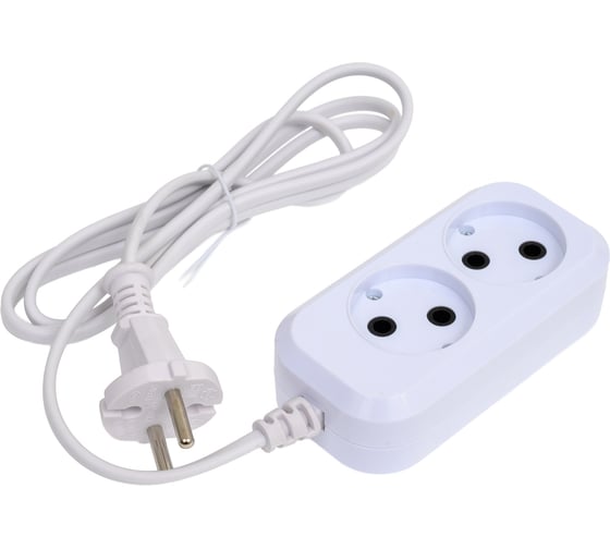 Изображение товара Сетевой удлинитель BURO BU-PSL2.1/W 1.5м, 2 розетки, белый, пакет ПЭ 475302