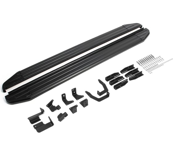 Изображение товара Пороги на автомобиль Rival Premium-Black для Hyundai Palisade 2020-н.в., 193 см, 2 шт., алюминий A193ALB.2311.1