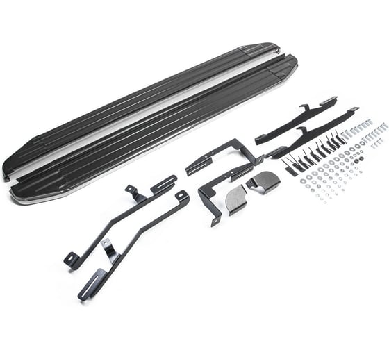 Изображение товара Пороги на автомобиль Rival Premium для Hyundai Santa Fe III 2012-2018 г.в./Santa Fe Premium 2015-2016 г.в., 180 см, 2 шт., алюминий A180ALP.2305.2