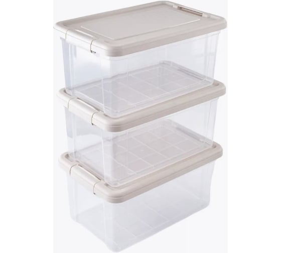 Изображение товара Набор коробок для хранения HOBBY LIFE STORMAX INFINITY 3шт 9л HL021339