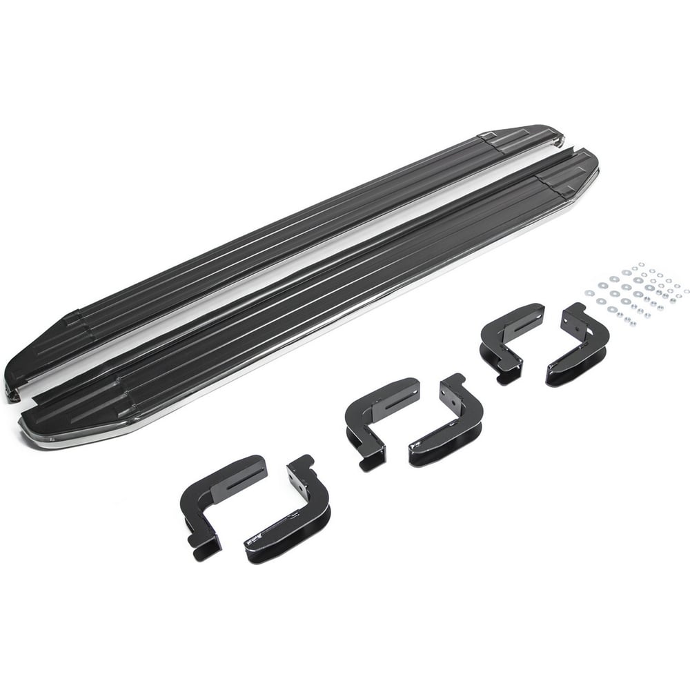 Изображение товара Пороги на автомобиль Rival Premium-Black для Nissan Navara D40 2004-2015 алюминий 193 см комплект 2