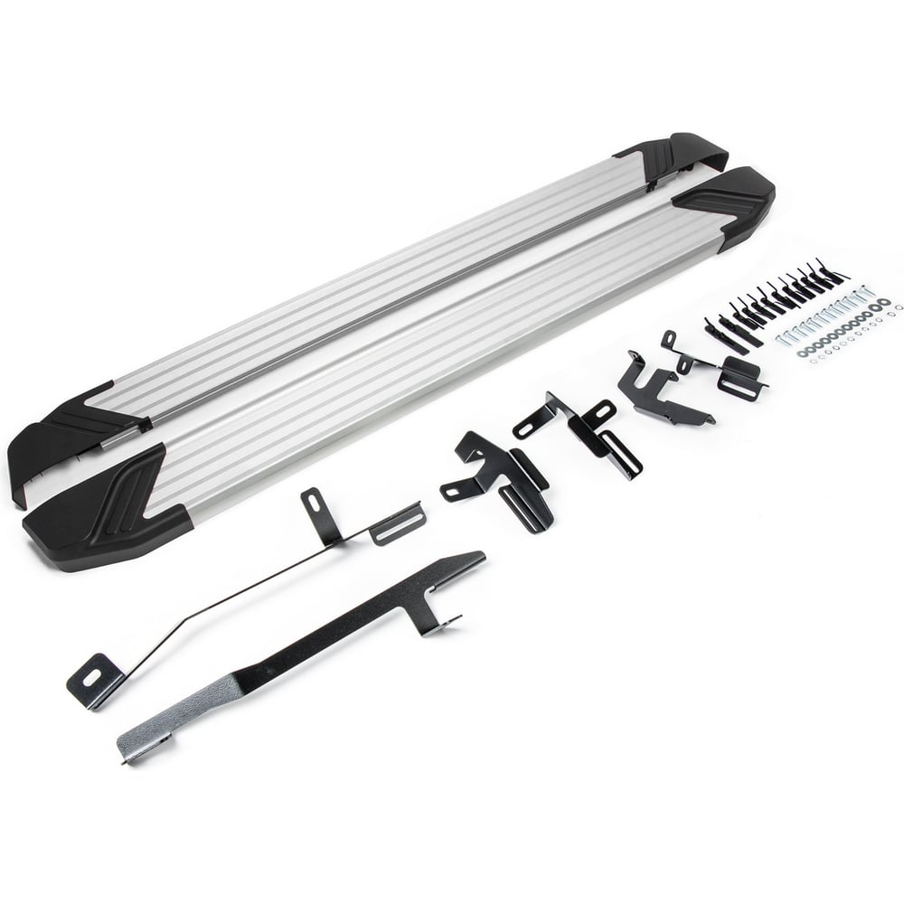 Изображение товара Пороги на автомобиль Rival Silver для Audi Q5 II 2017-н.в., 193 см, 2 шт., алюминий F193AL.0302.2