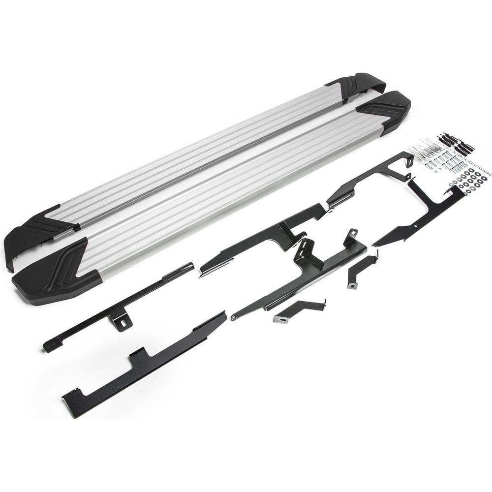 Изображение товара Пороги на автомобиль Rival Silver для Audi Q7 II 2015-2020 алюминий 193 см 2 шт.