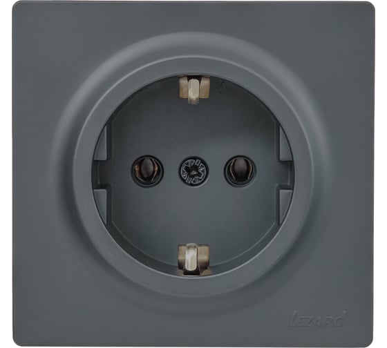 Изображение товара Розетка Lezard LETO с/з цв.графит 752-3400-122B