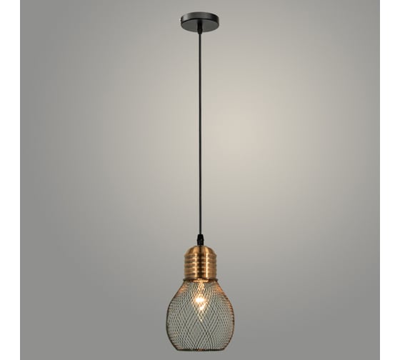 Изображение товара Подвес РОСТОК G1998/1HQ BK+COOPER черный/медь, 1x60W, E27, d120 h1000, LCY22 988017970