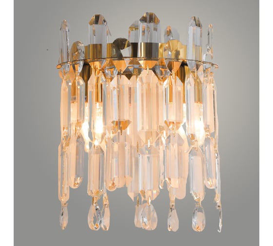 Изображение товара Бра РОСТОК 5218/2W GD золото/хрусталь 2x60W E14 h180, SDA23 988369358