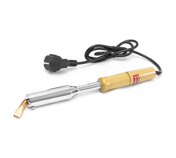 Изображение товара Паяльник Политех с деревянной ручкой, плоское изогнутое жало, 150 Вт, 220 В, серия WFT 9054525