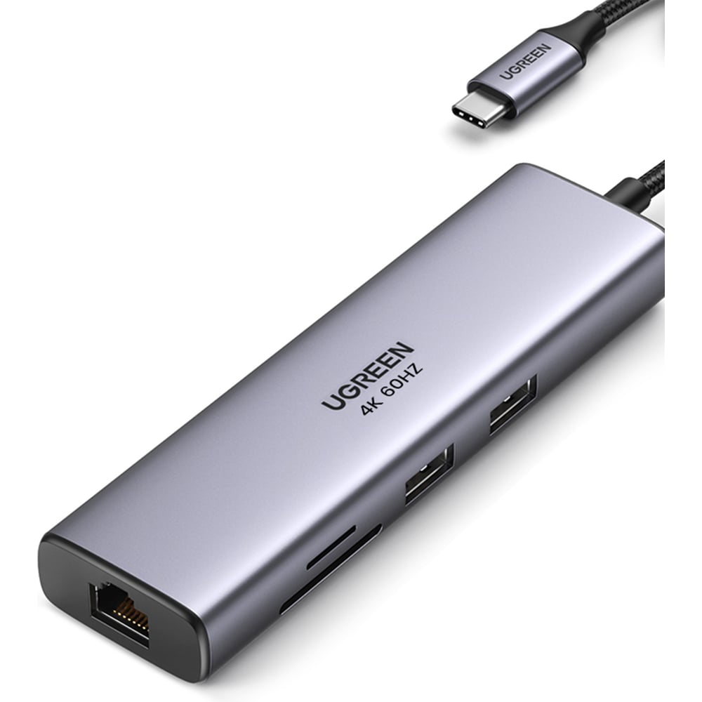 Изображение товара USB-концентратор Ugreen CM512 USB-C to 2хUSB3.0 HDMI RJ45 SD TF карта
