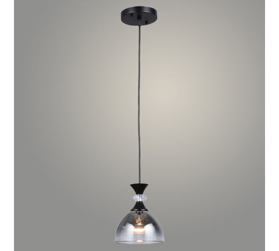 Изображение товара Подвес РОСТОК N5866/1HQ BK+SMK черный, 1x40W, Е27, d150 h800, QH23 988372667