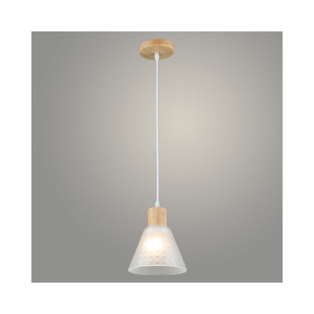 Изображение товара Подвес РОСТОК N5890/1HQ WT+WOOD белый 1x40W Е27 современный дизайн