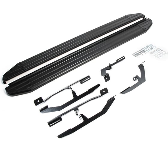 Изображение товара Пороги на автомобиль Rival Premium-Black для Kia Soul II рестайлинг 2017-2019 г.в., 173 см, 2 шт., алюминий A173ALB.2804.1