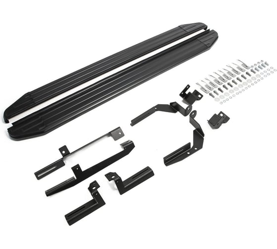 Изображение товара Пороги на автомобиль Rival Premium-Black для Kia Sorento III Prime 2015-2017 г.в., 180 см, 2 шт., алюминий A180ALB.2803.3