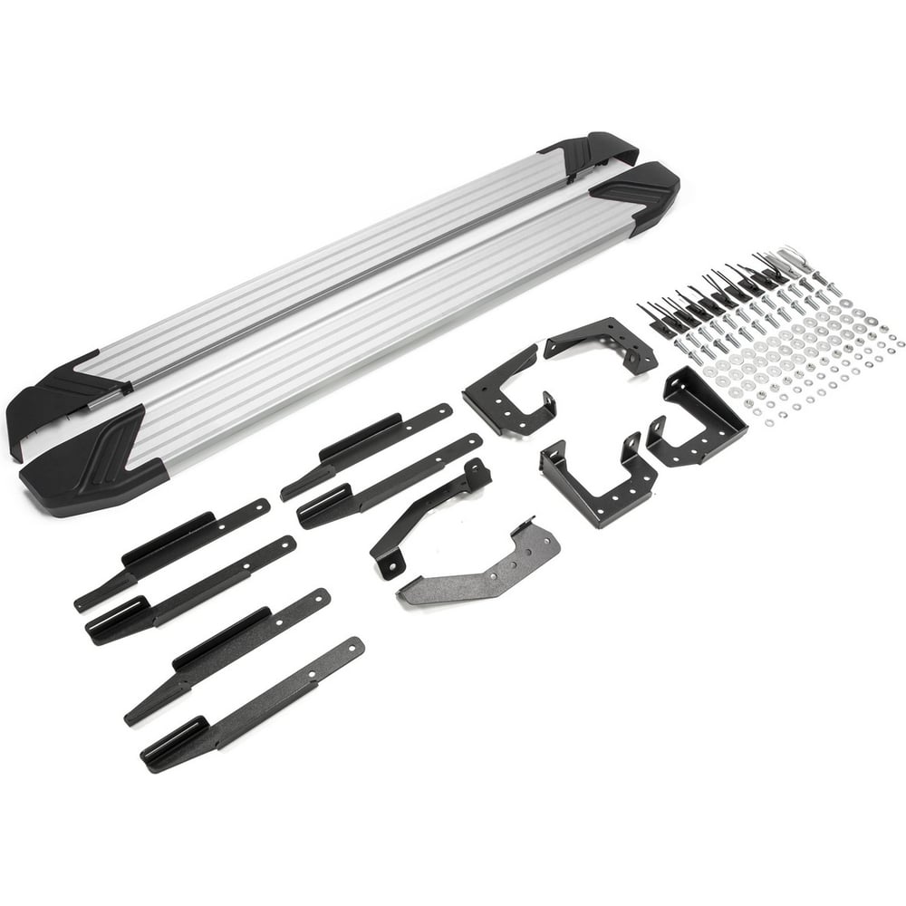 Изображение товара Пороги алюминиевые Rival Silver для Volkswagen Touareg II 2014-2018 R-Line комплект