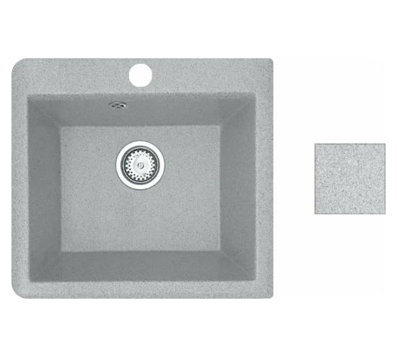 Изображение товара Мойка кухонная из искусственного камня AV Engineering SOLO серый 500x460 мм, AV500460SGRA