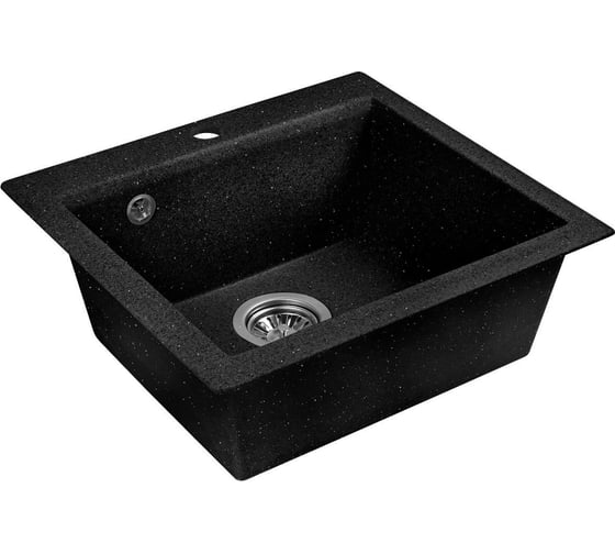 Изображение товара Мойка кухонная из искусственного камня AV Engineering SOLO черный 500x460 мм, AV500460SBKA