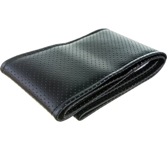 Изображение товара Оплетка на руль PSV ACTUAL PLUS 4 нитки, черный, M, перфорированная экокожа, с поролоном, со шнуровкой 131709