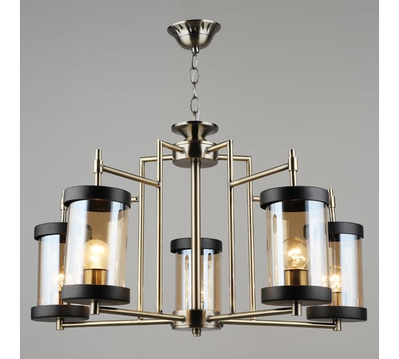 Изображение товара Люстра РОСТОК C1677/5 AB+BK бронза/черный 5x40W E27 d600 h560, QH22 988013599