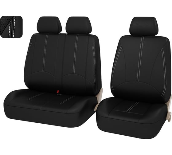 Изображение товара Чехлы PSV Imperial Next TRANSIT Черный отстрочка белая экокожа 124783