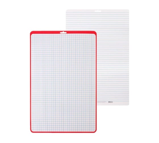 Изображение товара Двусторонняя маркерная доска Calligrata A3 клетка/линейка красная Д3_02 4005269