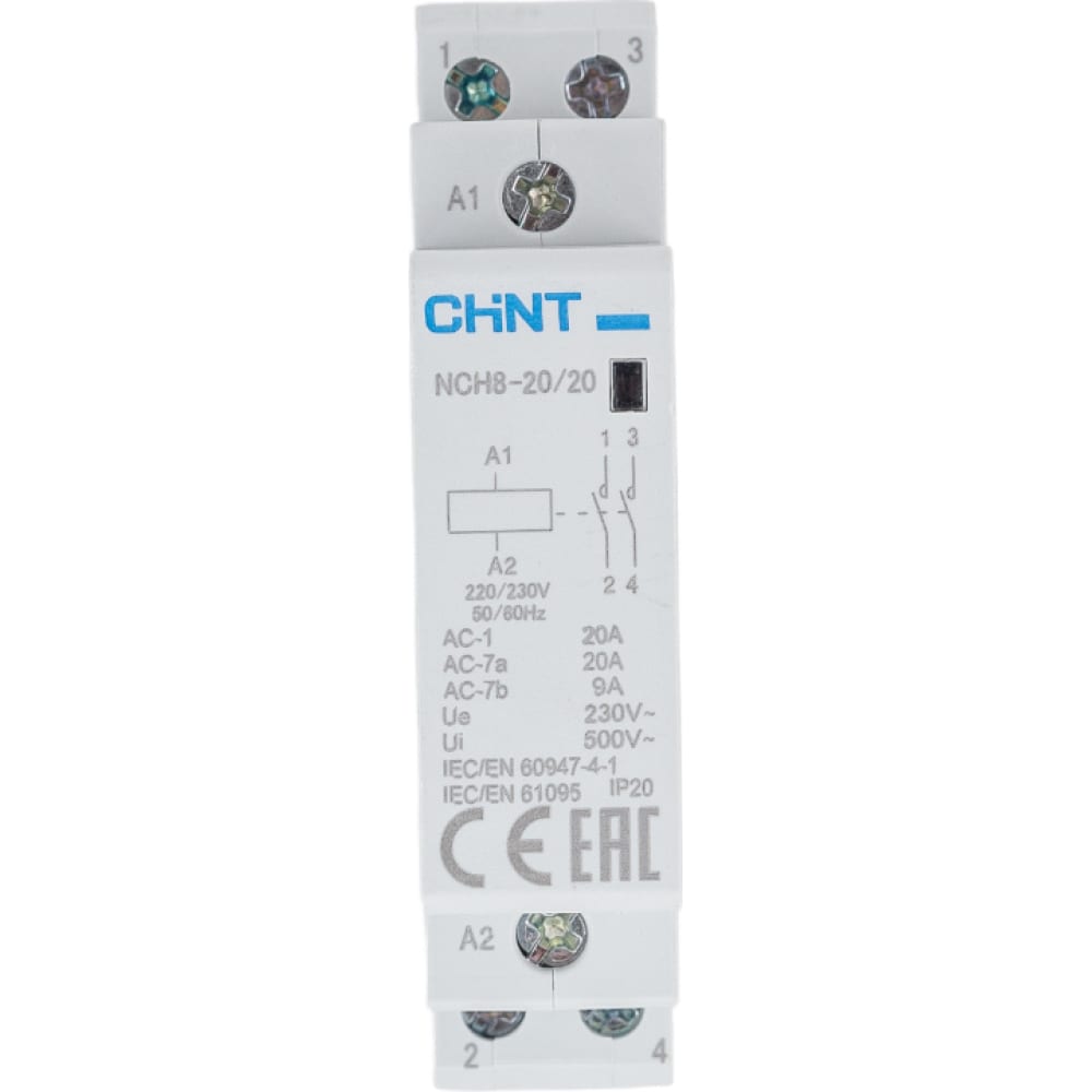 Модульный контактор CHINT контактор км 102 3п 9а 1но 230в ac dekraft 22001dek