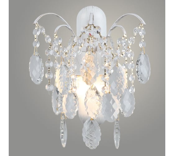 Изображение товара Бра РОСТОК E1901/2W WG белый/хрусталь 2x60W E27 d300 h320, QH22 988018064