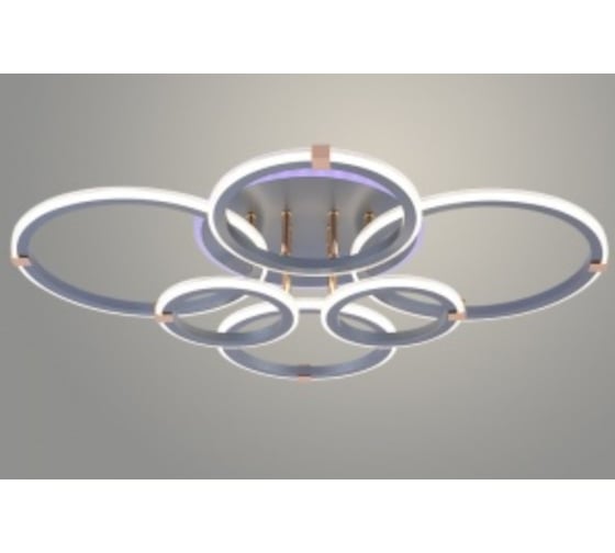 Изображение товара Люстра РОСТОК DK06319C/6 PR SL+FGD серебро/золото 140W+8W LED RGB 3000K-6000K d720 ПДУ(ИК) диммер, HN24 988383427