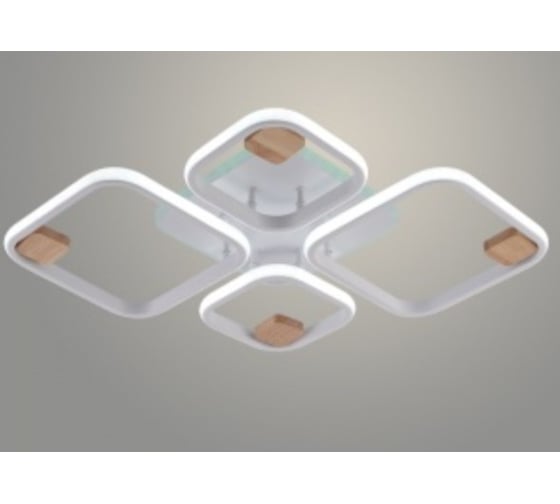 Изображение товара Люстра РОСТОК DK06344C/4 PR WT+WOOD белый/дерево 100W+8W LED RGB 3000K-6000K d690 ПДУ(ИК) диммер, HN24 988383351