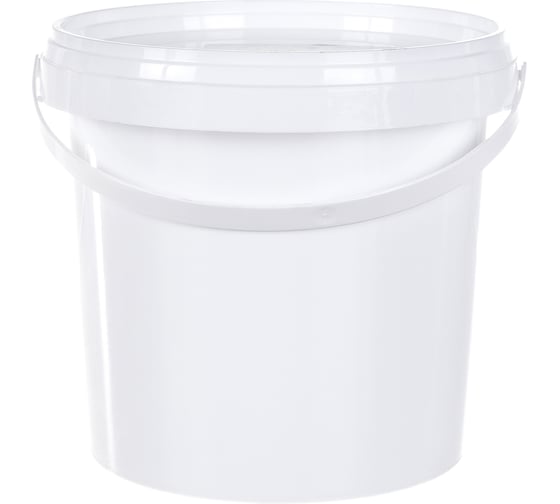 Изображение товара Круглое ведро с белой крышкой Тара.ру п/п, 1 л, белое 23040