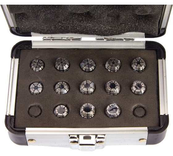 Изображение товара Набор цанг в пластиковом кейсе ER11 (13 шт; 1-7 мм) JSD cb20003