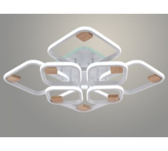 Изображение товара Люстра РОСТОК DK06344D/4+4A PR WT+WOOD белый/дерево 200W+10W LED RGB 3000K-6000K d575 ПДУ(ИК) диммер, HN24 988383354