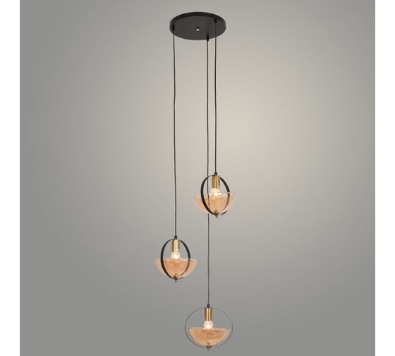 Изображение товара Подвес РОСТОК 230911/3HQ BK+AM черный, 3x40W, E27, d360 h1200, XLD23 988372325