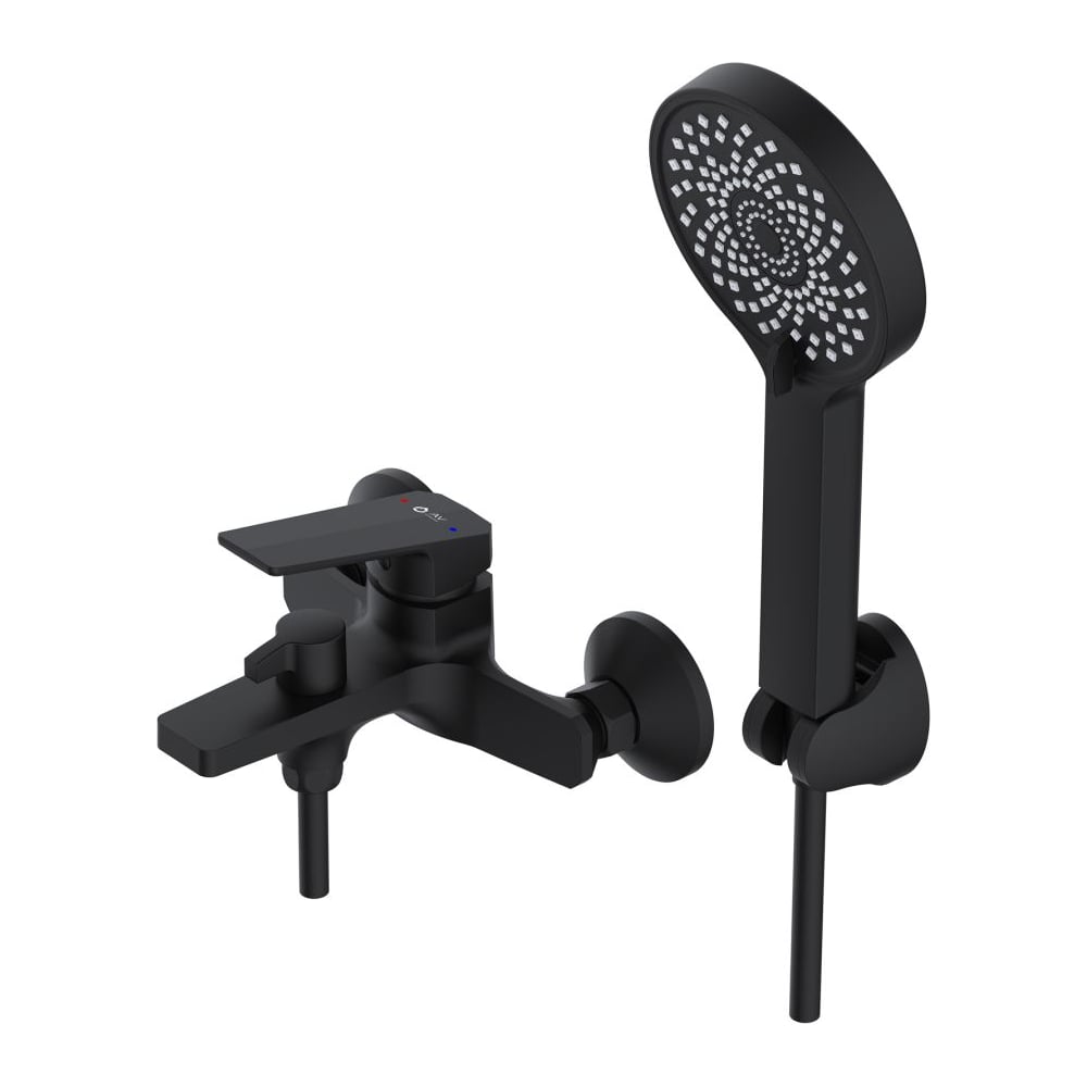 Изображение товара Смеситель для ванны AV Engineering D35 серия WIN черный однорычажный с лейкой