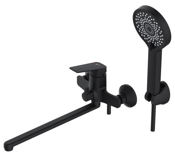 Изображение товара Смеситель для ванны AV Engineering D35, серия WIN (black) AVWIN7-BL165-122