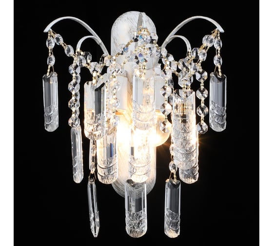 Изображение товара Бра РОСТОК E2425/2W WG белое золото/хрусталь 2x40W E27 h320, QH23 988367905