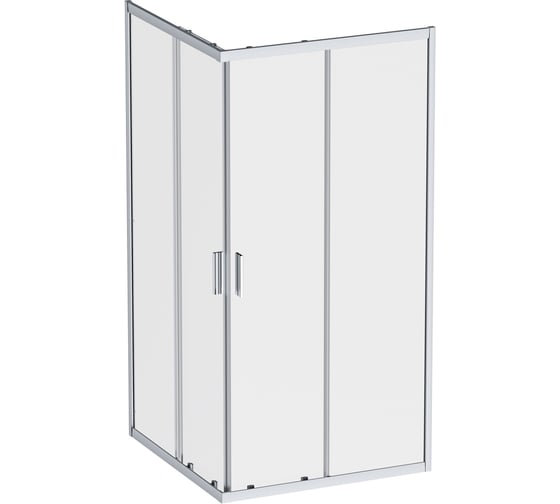 Изображение товара Душевое ограждение AM.PM Gem квадратное, раздвижные двери, 100x100, хром матовый, стекло прозрачное W90G-403-100100-MT