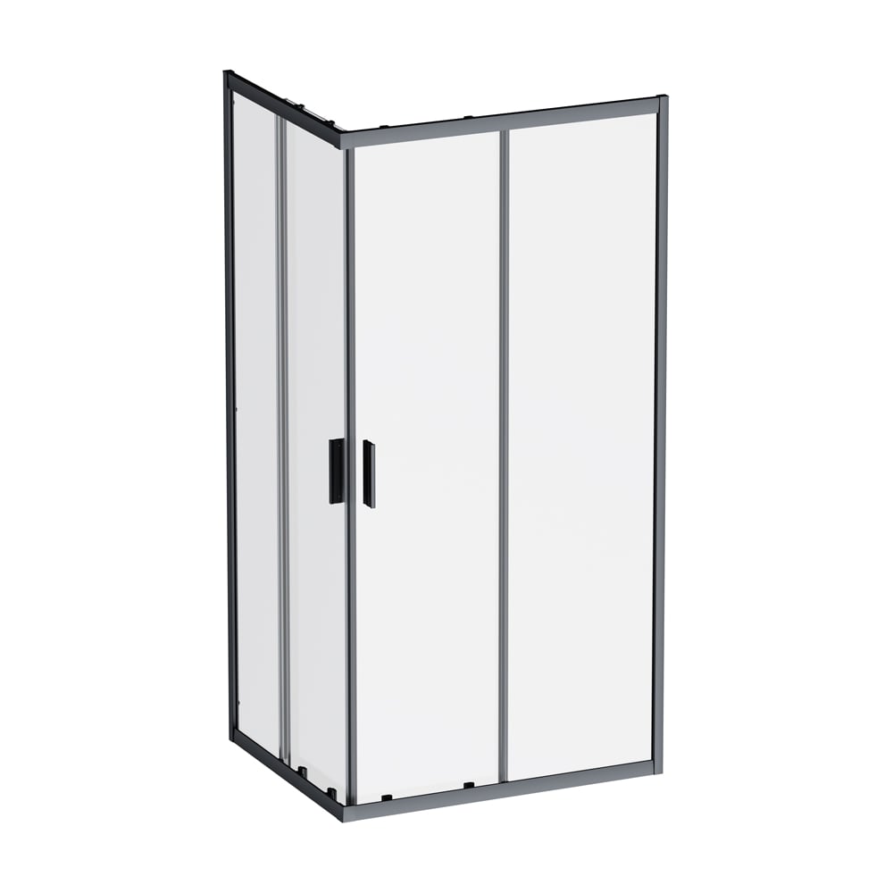 Изображение товара Душевое ограждение AM.PM Gem раздвижные двери 100x80 черный матовый стекло