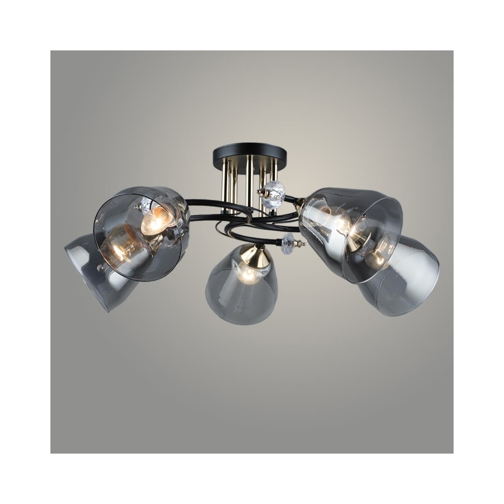 Изображение товара Люстра РОСТОК N5489/5 BK+FGD черный/золото 5x40W E27 d620 h240, QH23 988370676