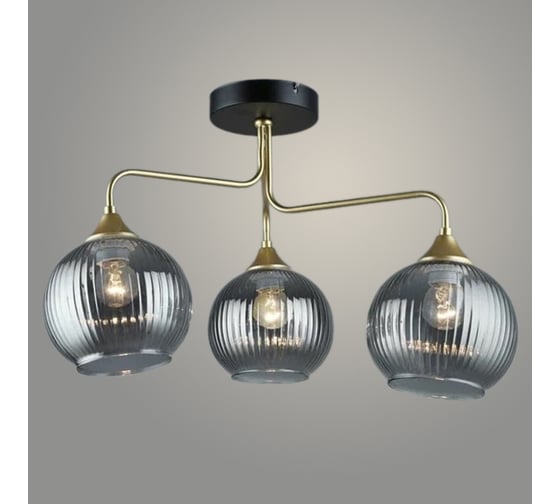 Изображение товара Люстра РОСТОК N5481/3 GD+BK золото/черный 3x40W E27 d555 h325, QH23 988370170