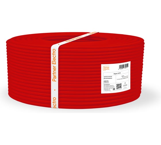 Изображение товара Провод ПуГВнг(А)-LS Партнер-электро 1х10 красный (100м) P056G-01N09MC-B100RD