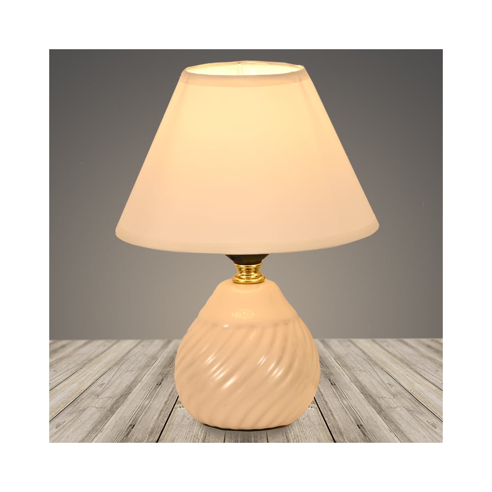 Изображение товара Настольная лампа РОСТОК 18316 BG бежевый текстиль керамика 60 Вт E27