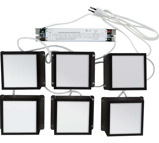 Изображение товара Светильник Uniel ULP-0808 42W/4000К IP40 GRILYATO OPAL BLACK KIT06 UL-00012808