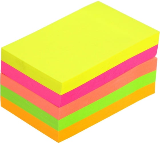 Изображение товара Блок с липким краем Calligrata 51x76 мм 400 листов, 5 цвета флуор 5491829