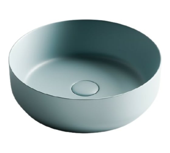Изображение товара Умывальник чаша Ceramicanova  Element накладная, круглая, цвет голубой матовый, 390х390х120 мм CN6022ML