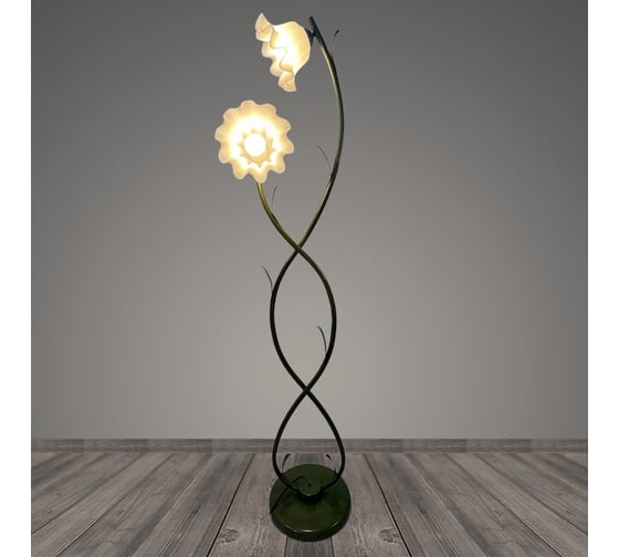 Изображение товара Торшер РОСТОК 9968-2 GREEN зеленый/белый плафон пластик 2x40W E27 h1500, BTH23 988371877