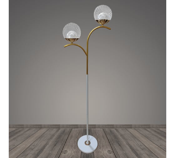 Изображение товара Торшер РОСТОК T2114/2 GD+WT золото/белый LED 2*8W h1580, BTH23 988368533